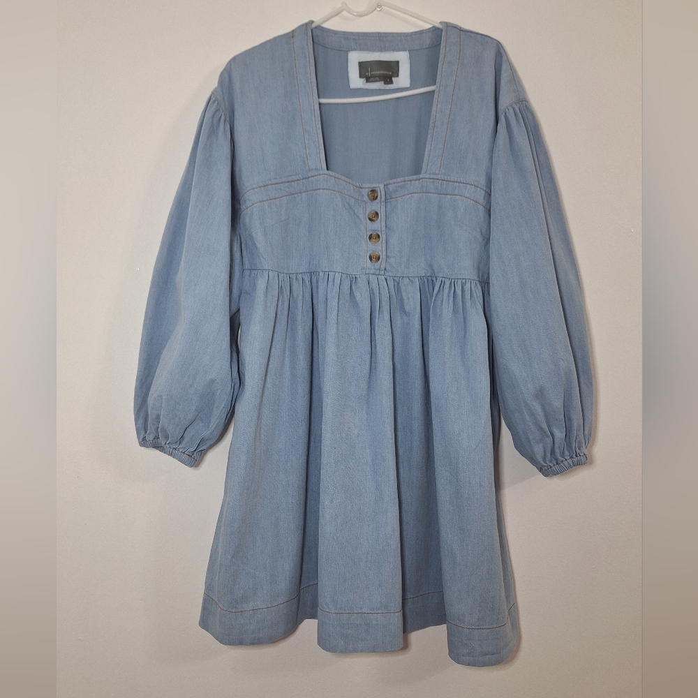 ANTHROPOLOGIE  Light Blue Long Sleeve Dress